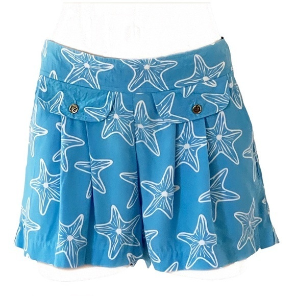 Escapada Living Marsh Short Ocean Lilly Blue White Starfish Shorts Sz L New
